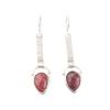 Black Rhodonite Gemstone 925 Stamped Silver Handmade Earrings 2.3" Birthday Gift EE-166-21