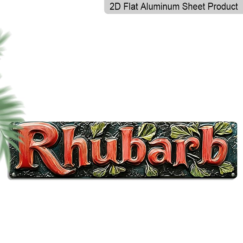 

2D Flat, 1pc, 3.94 X 15.74 Inches Aluminum Decorative Sign - Vintage Rhubarb Metal Sign for Wall Decoration, Perfect for Home, Café, Farmhouse, or 40cm x 10cm