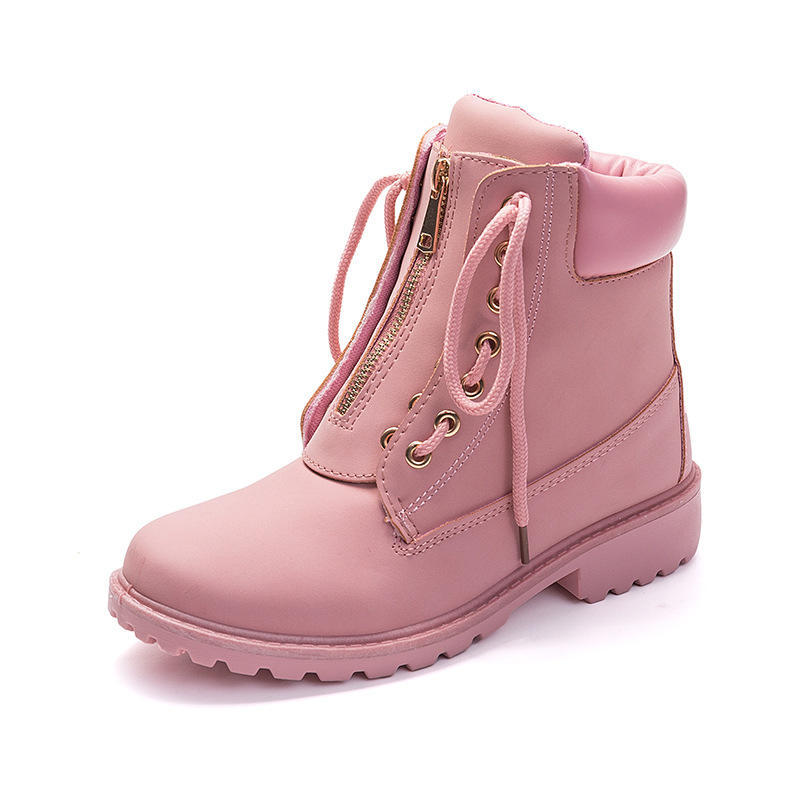 Combat Boots For Women S Casual Flat Tooling Work Boots Fashion Retro Lace Up Female Ankle Martin Boots Botas Mujer Invierno 2.5 38