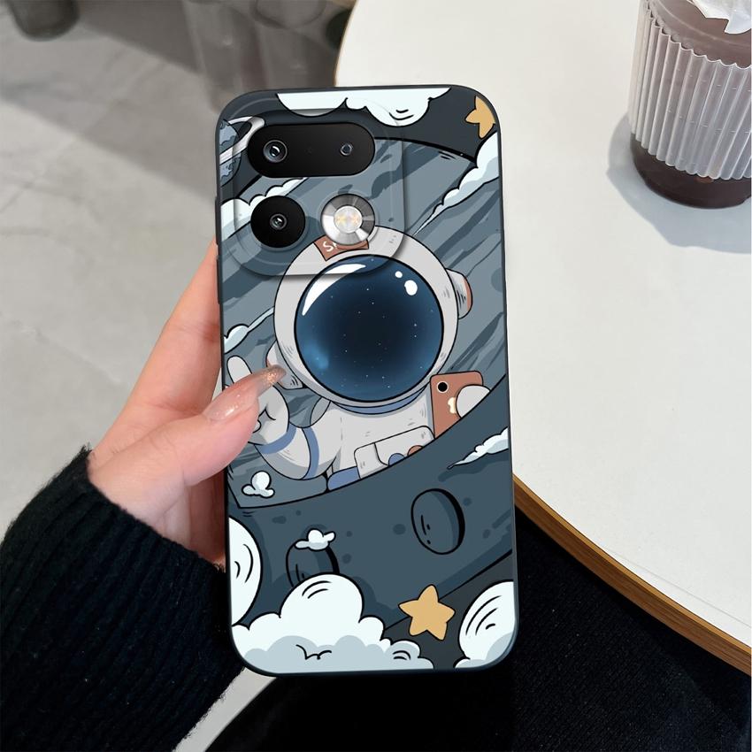 For Oppo Realme 16 15 14 Pro Plus OPPO Reno 15 Pro A6X A83 A79 A78 A96 A95 A94 A93 A92 A91 Phone Case Lovely Astronaut Soft Liquid Silicone Back Cover