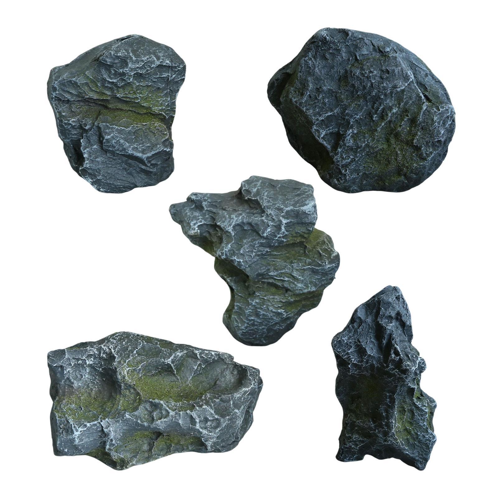 

Decorative Stone for Photography Prop Irregular PU Foam Figurine Artificial Landscape Rock for Park Patio Backyard Pond Rockery 12x12x7CM