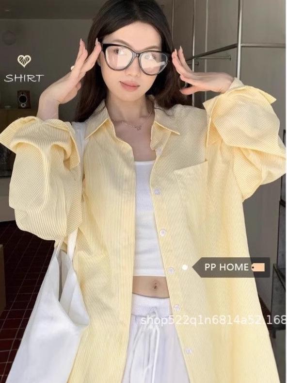 

Women s Striped Long-Sleeve Sun Protection Shirt: Casual, Loose, Slim-Fit, Perfect for Spring and Summer. Extra Extra Large