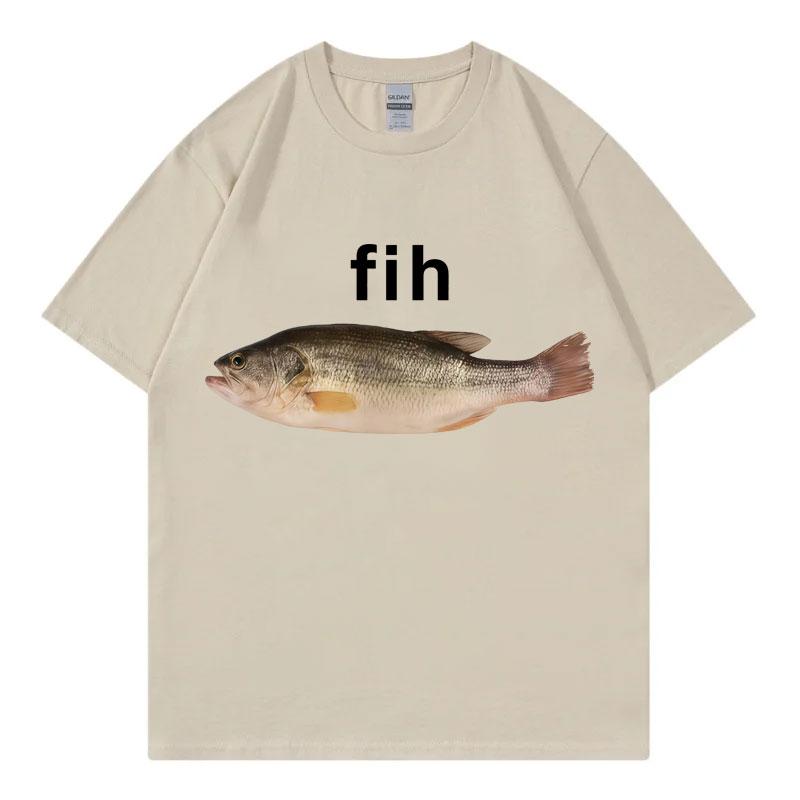 Funny Fih Fish Meme Prin Crew Neck T-shirt Fashion Short Sleeve T Shirts Women Casual T-shirts Summer Streetwear