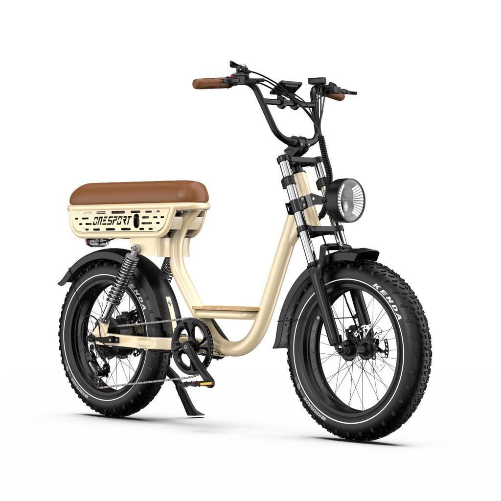 ONESPORT W77 Electric Bike - 48V 250W Motor, 90km Range, 20"x4.0" Tires, Hydraulic Brakes, Bluetooth Support for Urban Commute