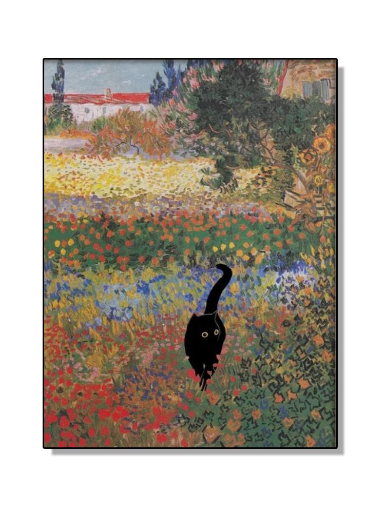 

Знаменитое искусство Густава Климта Поцелуй Ван Гога Моне Кувшинка Черный кот Плакаты Картина на холсте Смешные животные Настенный художественный декор для комнаты 50x70cm No Frame