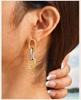 Chunky Symmetrical Link Chain Dangle Drop Earring, Stainless Steel Geometric Earring Women, Minimalist Jewelry Waterproof