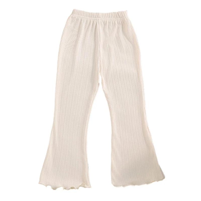 Çocuk Kız Yaz İnce Geniş Paça Pantolon Çocuk Rahat Bol İpek Flare Pantolon Prenses Rahat Pantolon Kore Tarzı