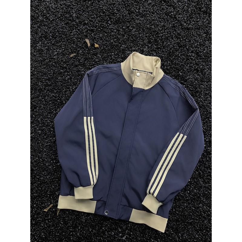 Unisex Oversized Stand Collar Bomber Jacket Casual Loose Fit Lightweight Streetwear Men Women