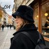 Fuzzy Bucket Hat for Women Plush Hat, Winter Warm Fisherman Cap, Cozy Soft Comfortable Skin Friendly Head Gear Fluffy Faux Fur Autumn Daily
