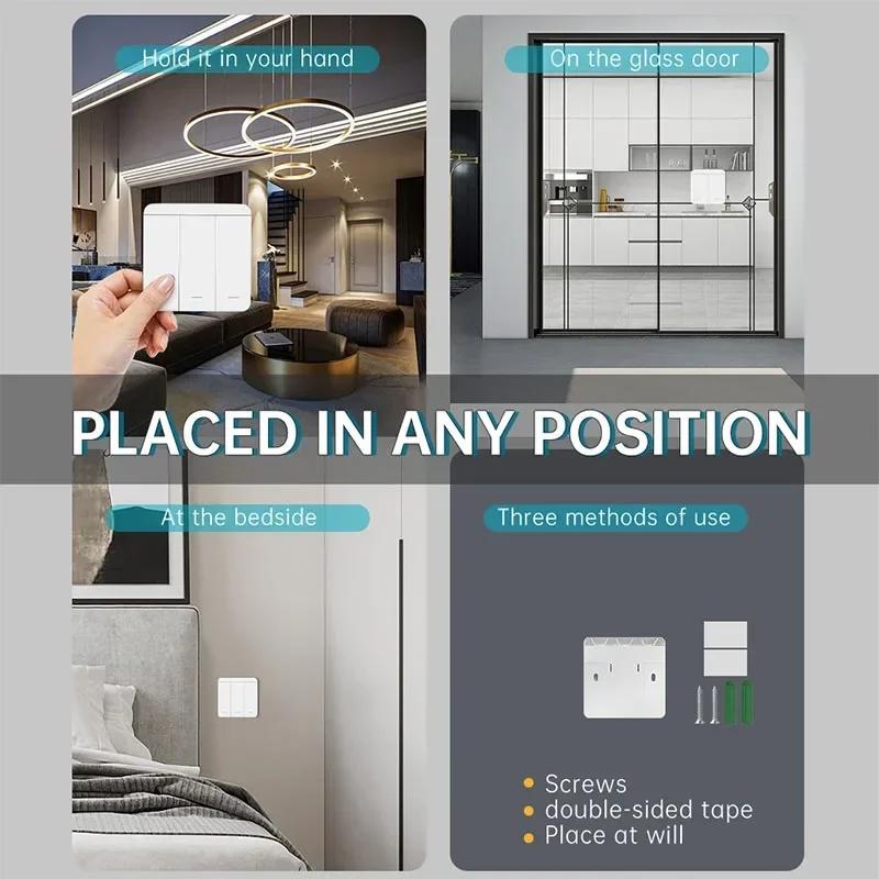 433MHz RF Wireless Relay Switch Receiver Smart Home 1/2/3 Gang Remote Control Wall Panel Module with 2-Way Control Function