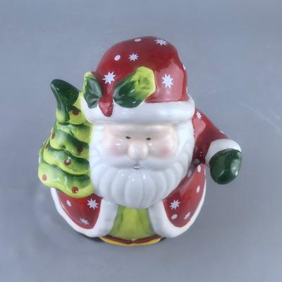 Keramik-Weihnachtsmann-Keksdose, Versiegelte Dose aus weißer Wolkenkeramik, Haushaltsküchenzubehör, Keramik-Vorratsdose mit Deckel