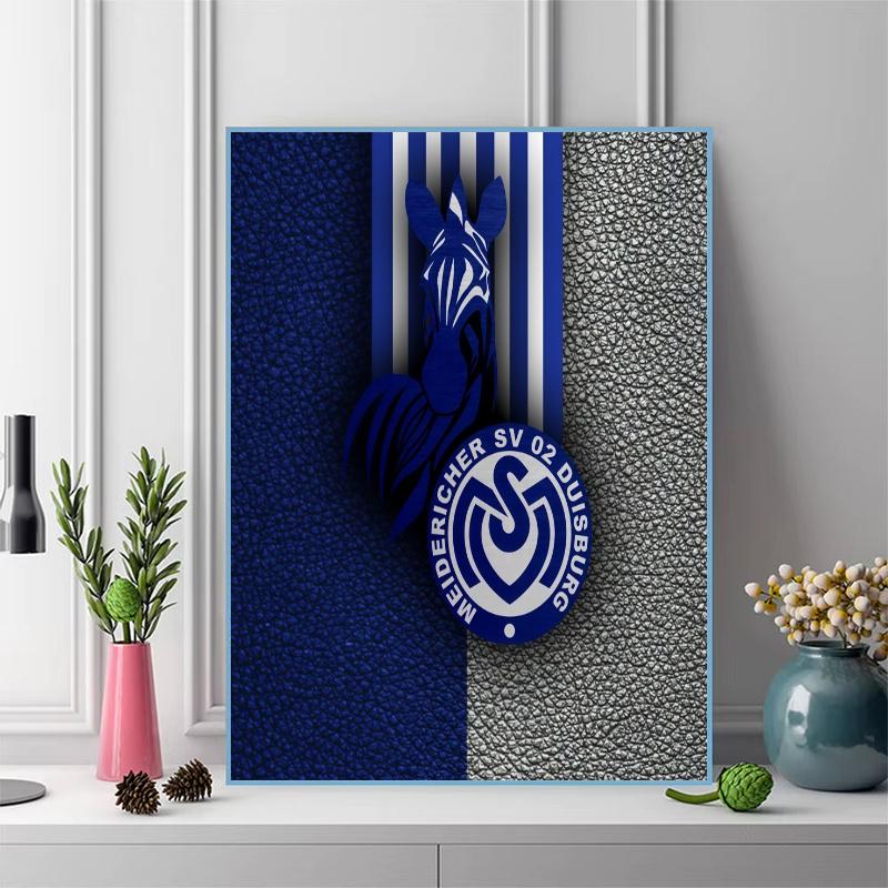 MSV Duisburg Pattern 3pcs 100% Round Full Drill 5D DIY Diamond Painting Embroidery Cross Stitch Rhinestone Décor