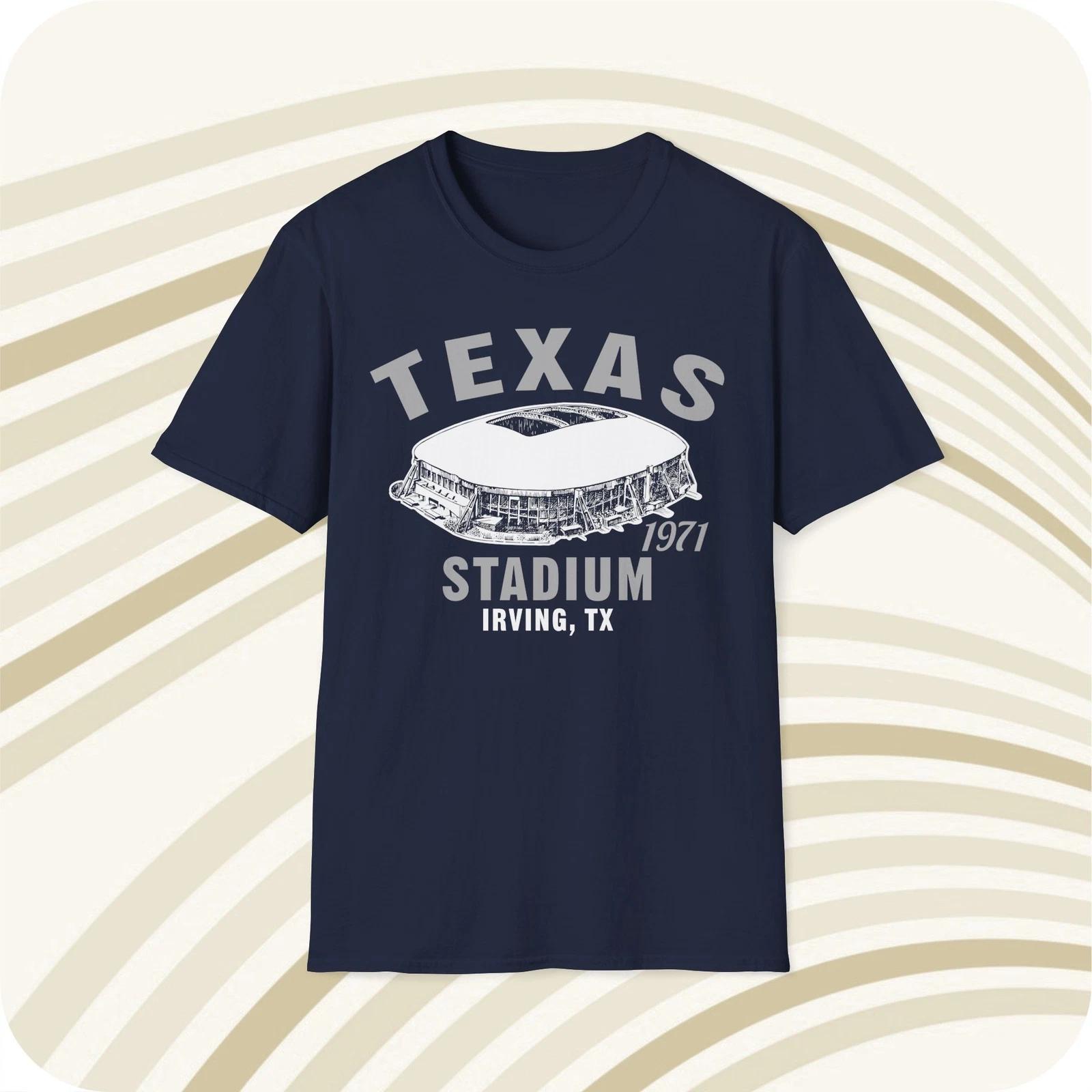 Throwbackmax Texas Stadium 1971 Classic Cut Football T shirt - Dallas Cowboys 2XL