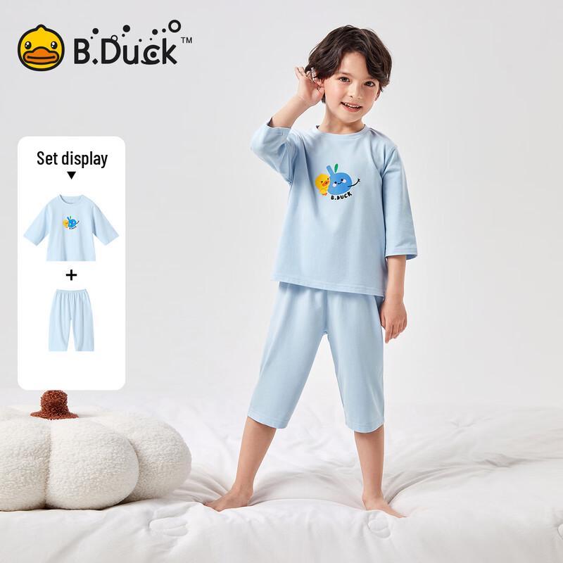 Детский летний короткий пижамный комплект B.Duck 105 небесно-голубой