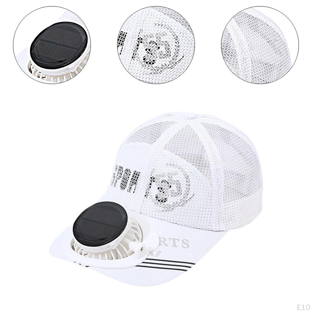 Hat with Solar-Powered Fan for Hiking and Cycling