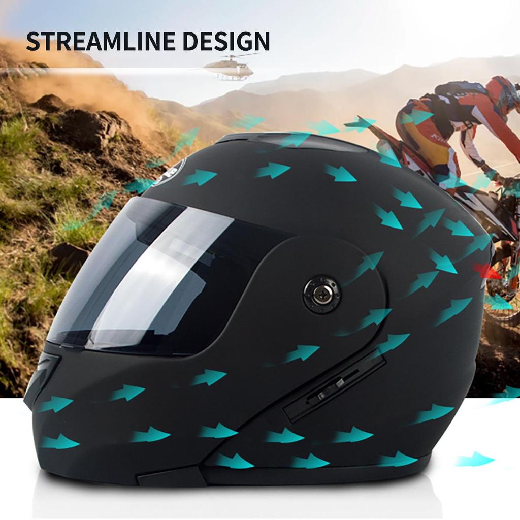 Winter Warm Motorcycle Helmet with Flip-up Double Visor for Electric Scooters and Off-road Riding