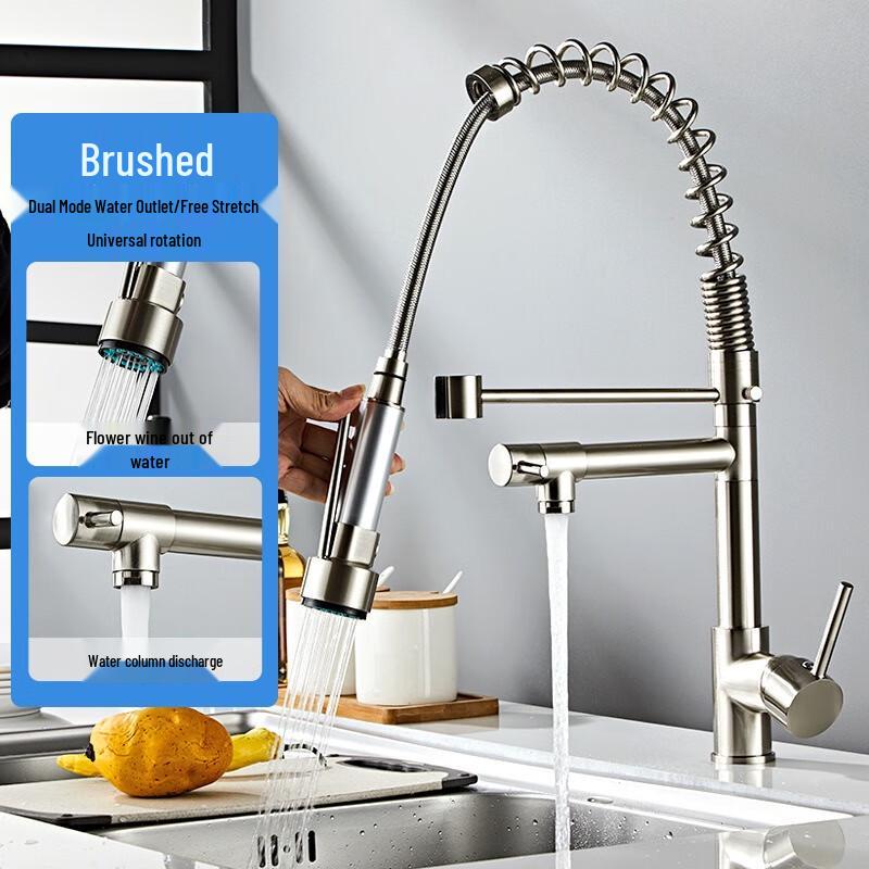 

TLXT Brushed Pull-Out Kitchen Faucet
