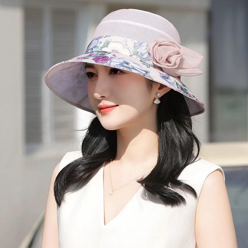 Hat Female Middle-Aged And Elderly Thin Bucket Hat Flower Pot Hat Spring Summer Mother Sun Hat Grandma Elderly Breathable Cool Hat