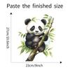 Tecknad söt röd panda som äter bambu toalettsits klistermärke badrumsdekor avtagbar vattentät dekal
