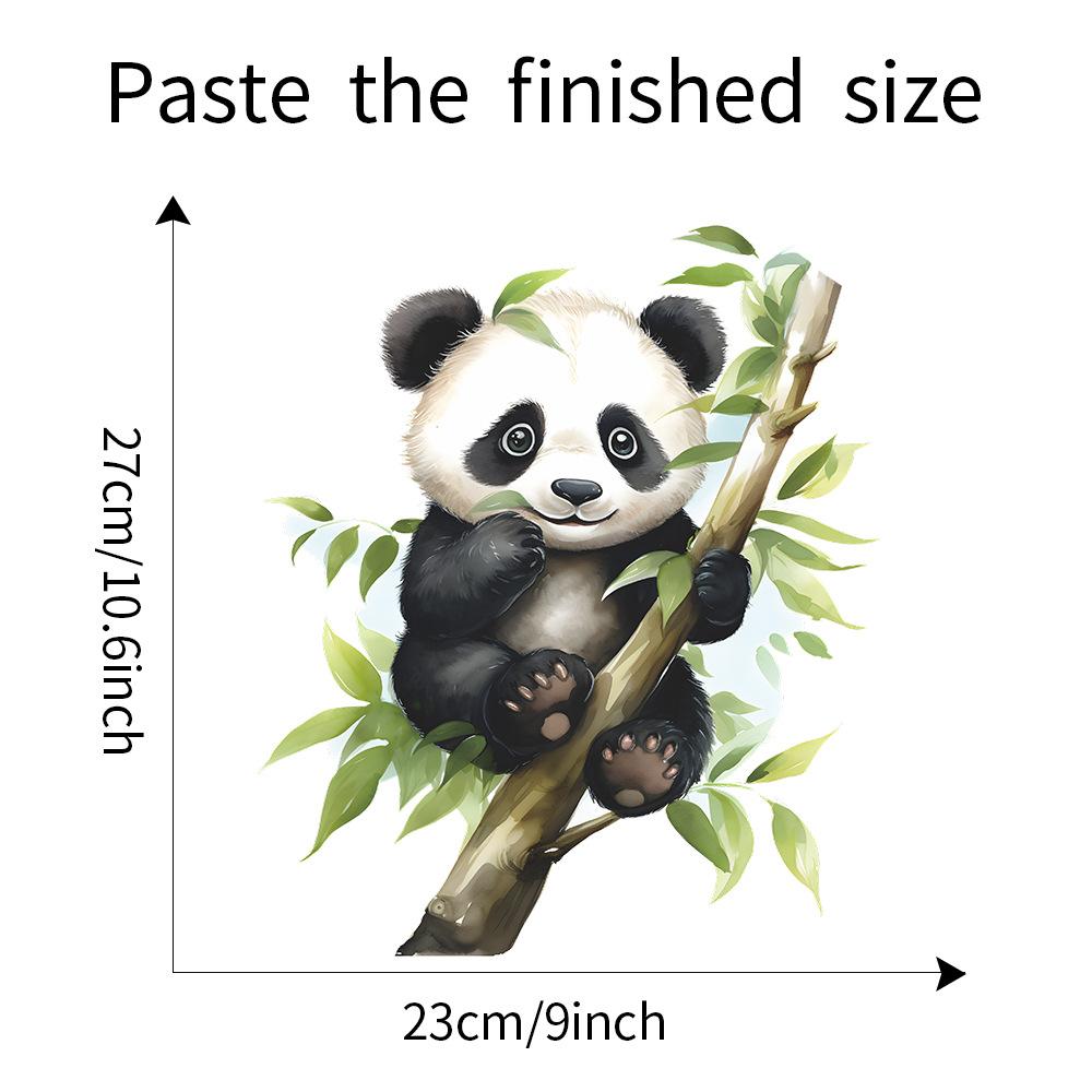 Tecknad söt röd panda som äter bambu toalettsits klistermärke badrumsdekor avtagbar vattentät dekal