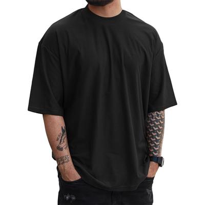 350G Bawełna Ciężka Mały Dekolt T-shirty Męskie Jednolity Kolor Męski T-shirt z Krótkim Rękawem Luźne Koszule Casualowe T-shirty