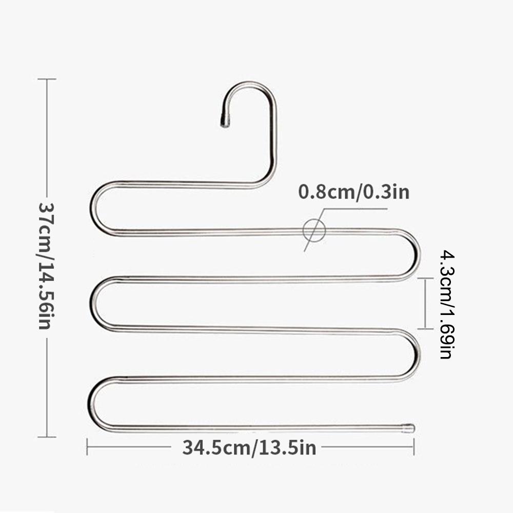1PC Stainless Steel Pants Rack Five-Layer Multi-Functional Hanger Multi-Layer Pants Storage Rack