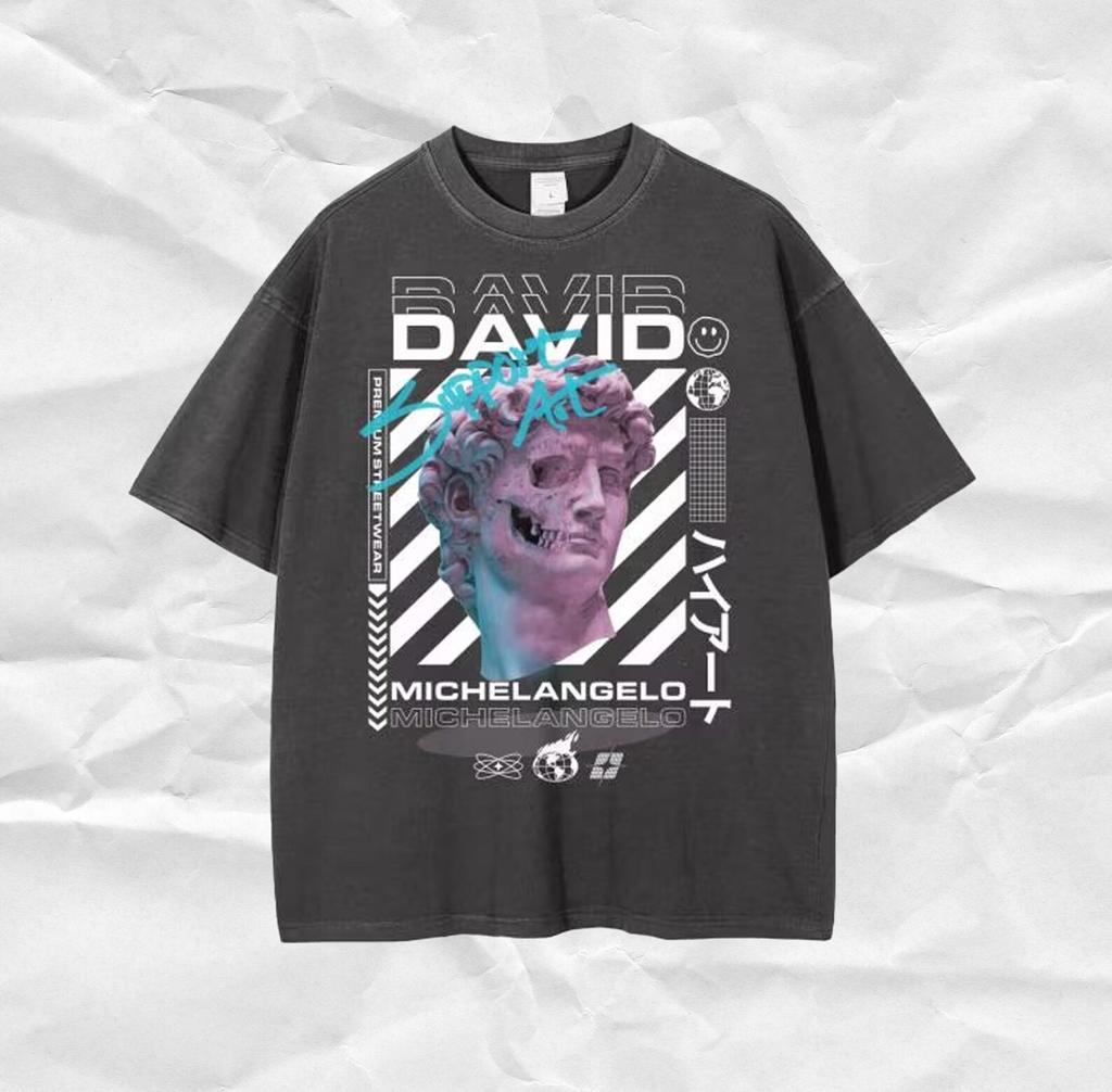 Vintage Michelangelo David T-Shirt: Y2K Retro Art, Unisex Grunge