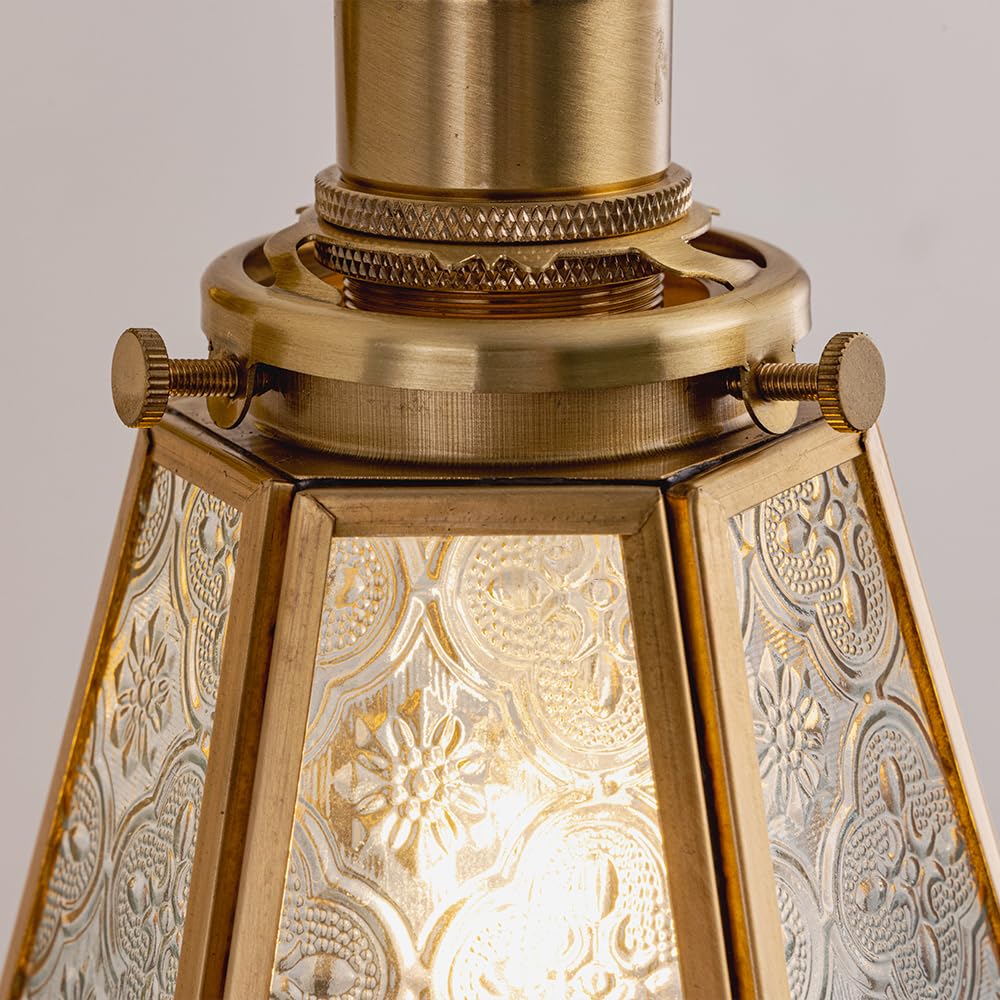 Chende Bracket Light, Japanese-Style Floral Pattern, Glass, Retro Wall Lighting, LED Compatible, Single Light, Brass, Stylish, Nordic, Classic,