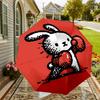 Adorable Lapin avec Balle Rouge: Design de parapluie unique - Parfait pour les aventures en plein air, Essentiels de voyage 001