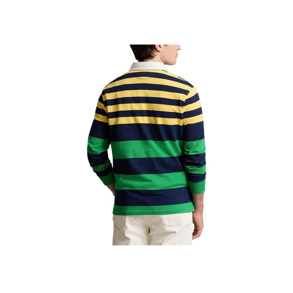 Polo Ralph Lauren Color Block Striped Logo Embroidered Long Sleeve Polo Shirt Men Tops Multicolor MNPOKNI16823426-700