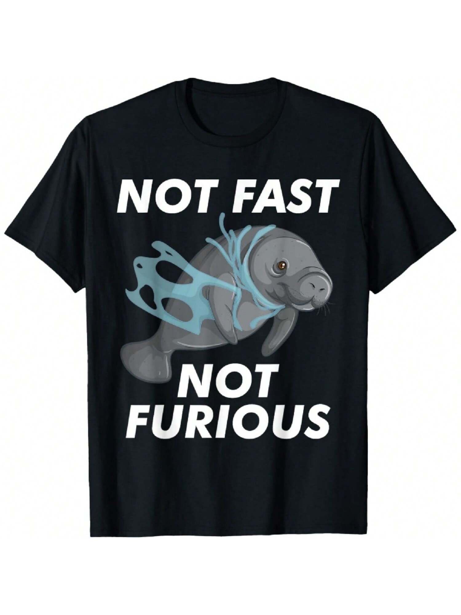 Not Fast Not Furious Creature Animal Manatee T-Shirt S разноцветный