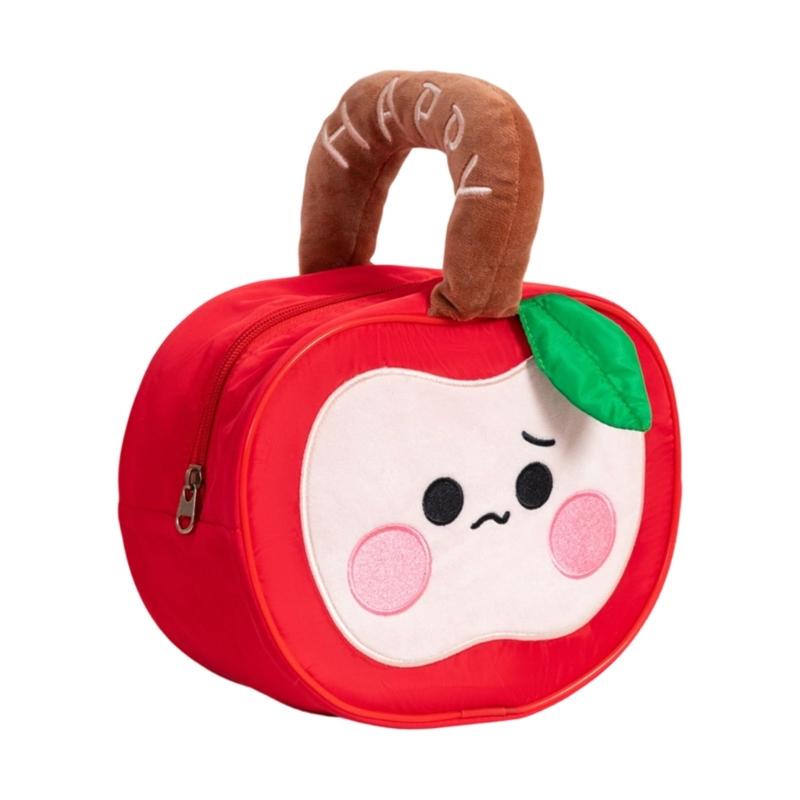 Polyester Water Resistant Apples Designs Bag Spacious Organizer for Organizing Makeup Sweets Travel Essential