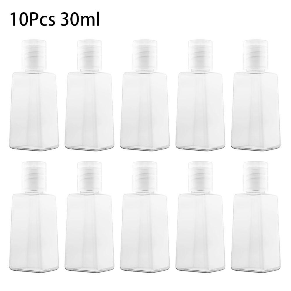 

10 шт. прозрачный многоразовый флакон с дозатором с откидной крышкой, контейнер для новых бутылок для дезинфицирующего средства для рук 10Pcs 30ml