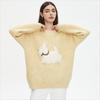 DIMANAF 2025 Women Autumn Little dog Embroidery Sweater Design Basic New Fashion Tops Tees Casual Loose Tees