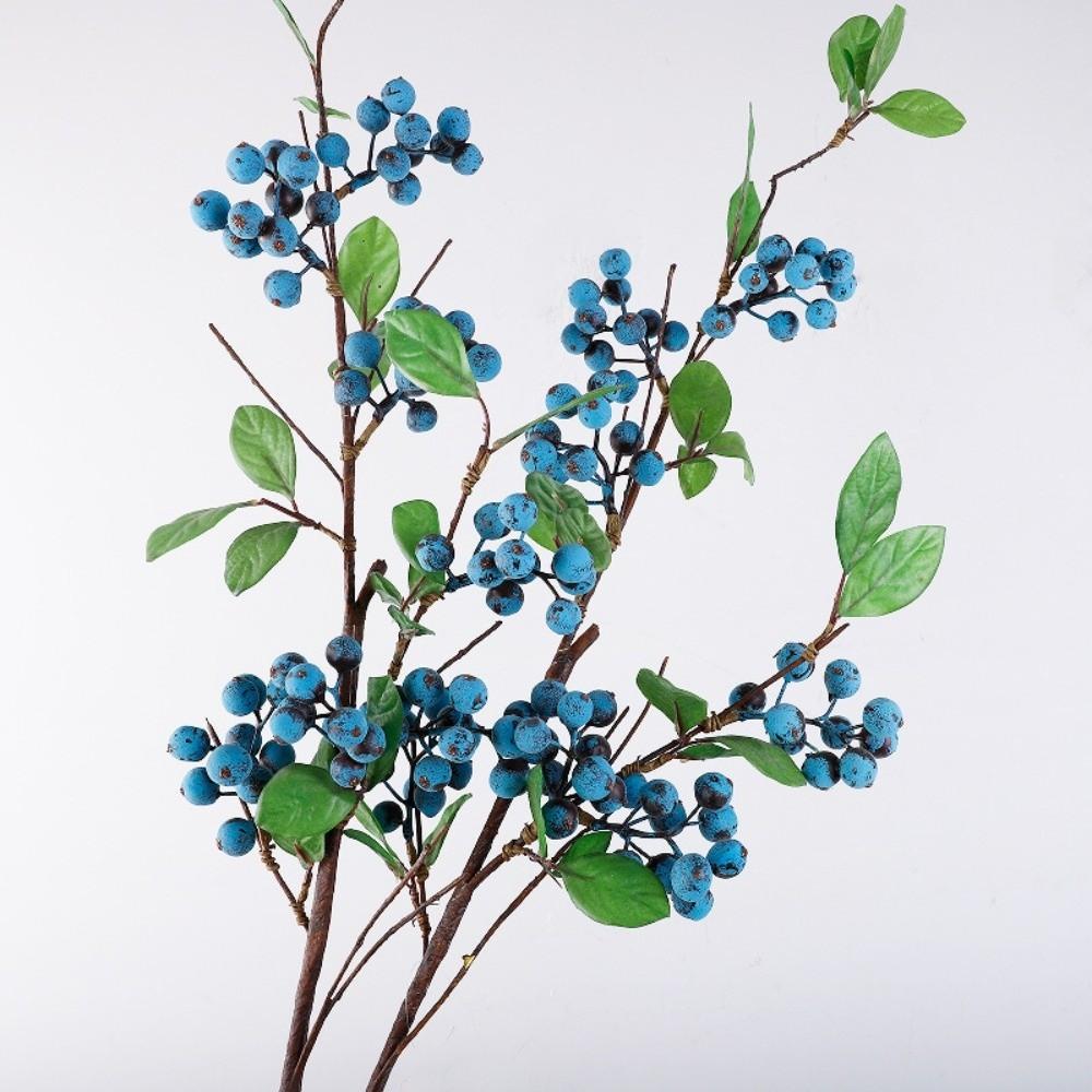 Groene Bladeren Kunstschuim Bessen Tak Luxe Nep Geluksvruchten Kunstbessen Fruit Plastic Elegante Nepplanten