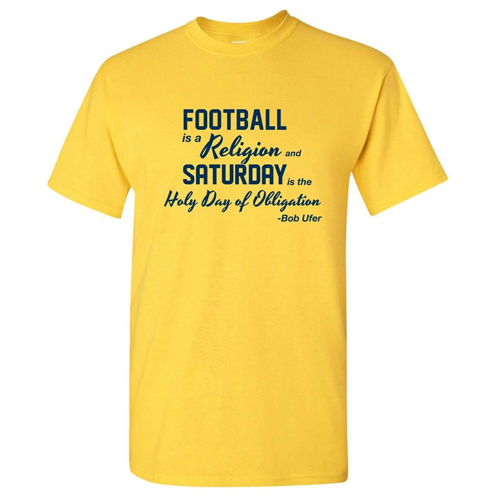 Football is a Religion Quote - Bob Ufer Michigan Wolverines Football T Shirt M