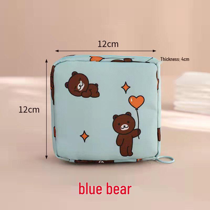 Portable Cartoon Sanitary Napkin and Makeup Storage Bag
