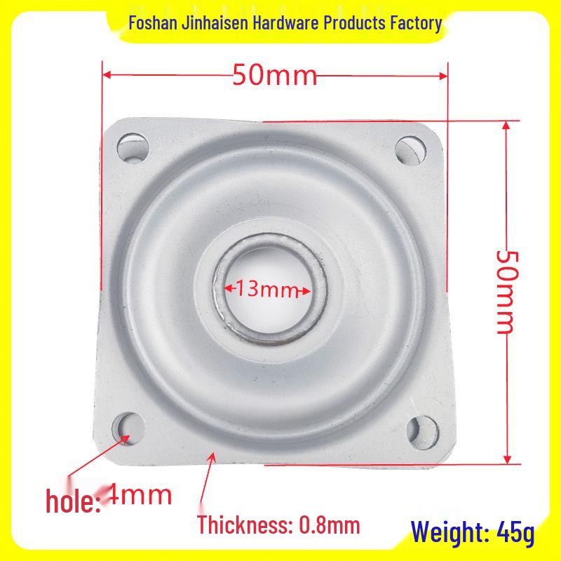 2-дюймовая оцинкованная железная вращающаяся подставка - Поворотная платформа для мебельной фурнитуры 360 градусов. White Zinc