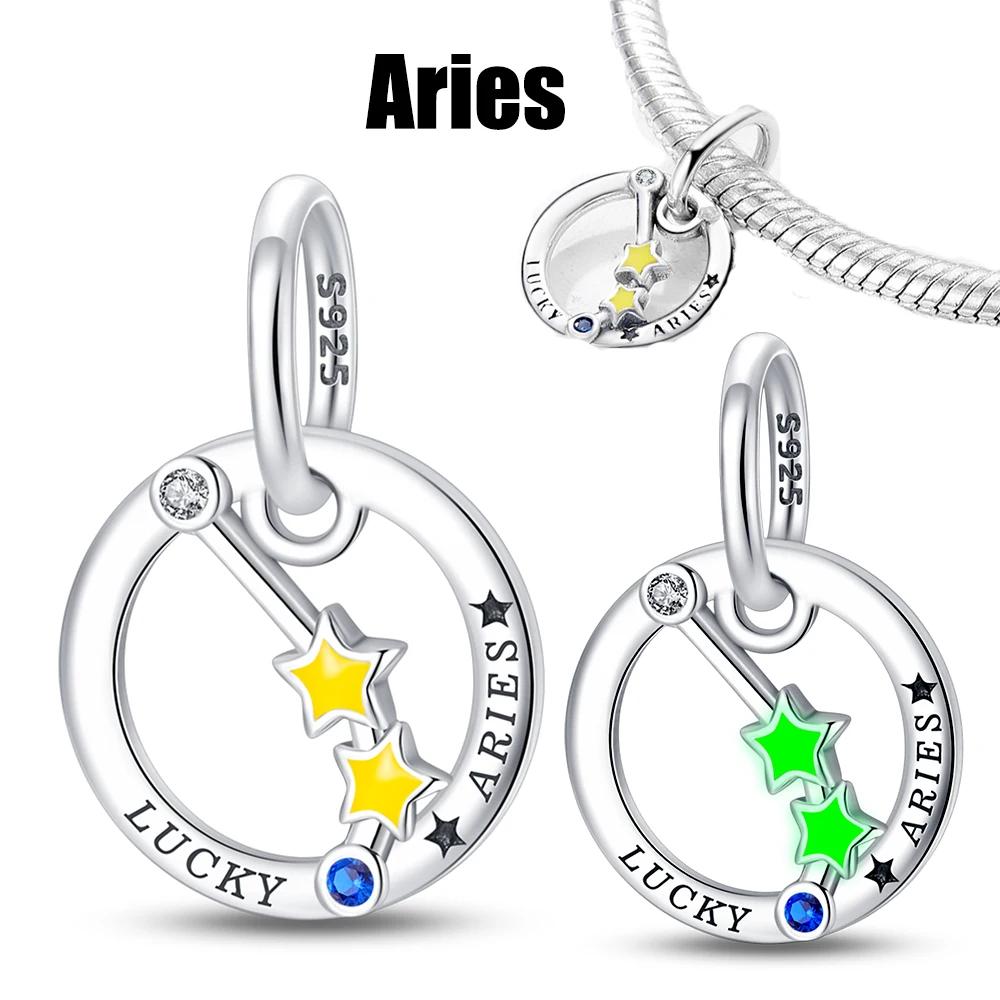 Charms Copper Luminous 12 Constellation Product Series Suitable For Bracelet Do-It-Yourself Women'S Pendant Charms For Jewelry Designing