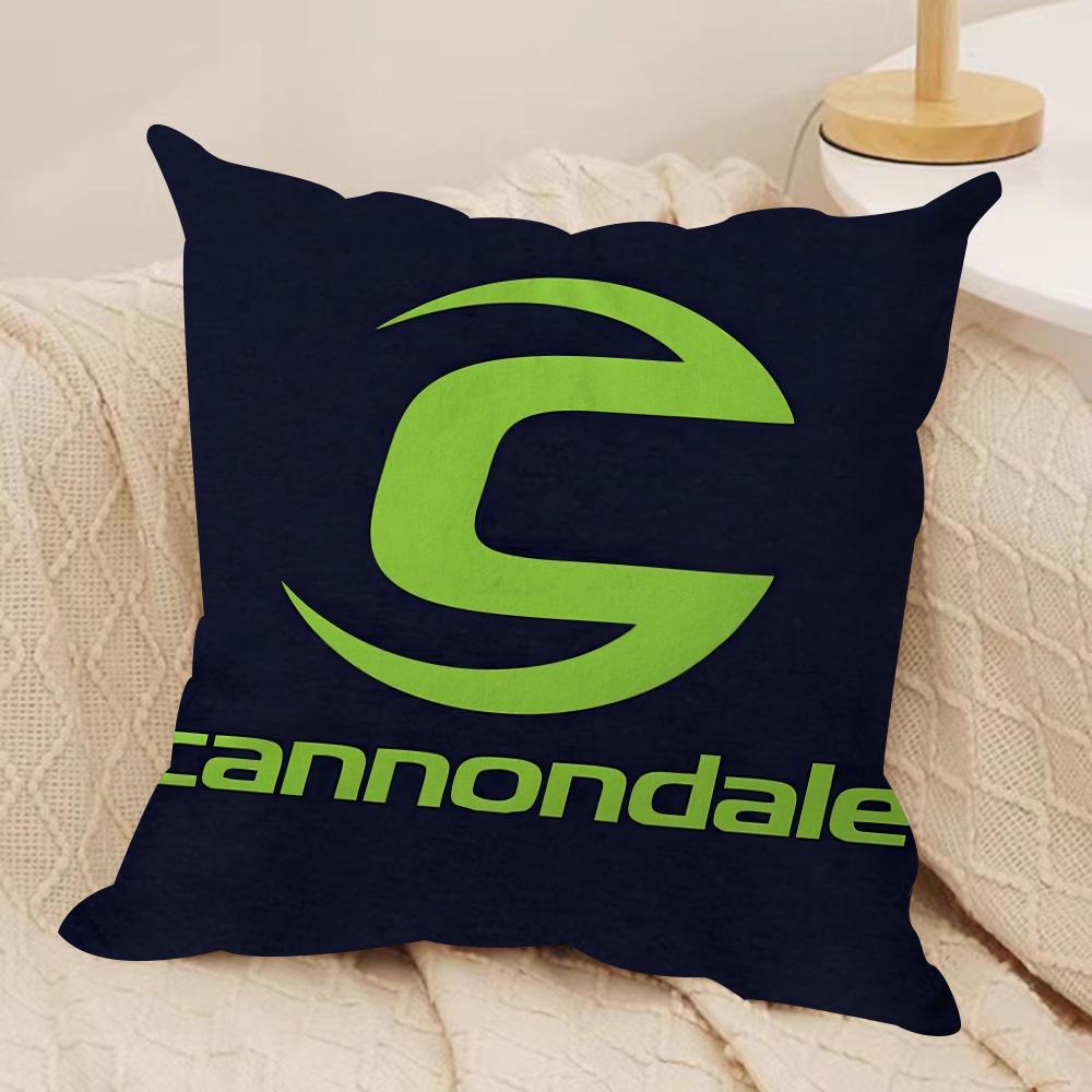 Fashion C-Cannondale Cushion Cover Silky Short Plush Sofa Pillow Cover Hidden Zipper Soft Dustproof Case for Home Decor