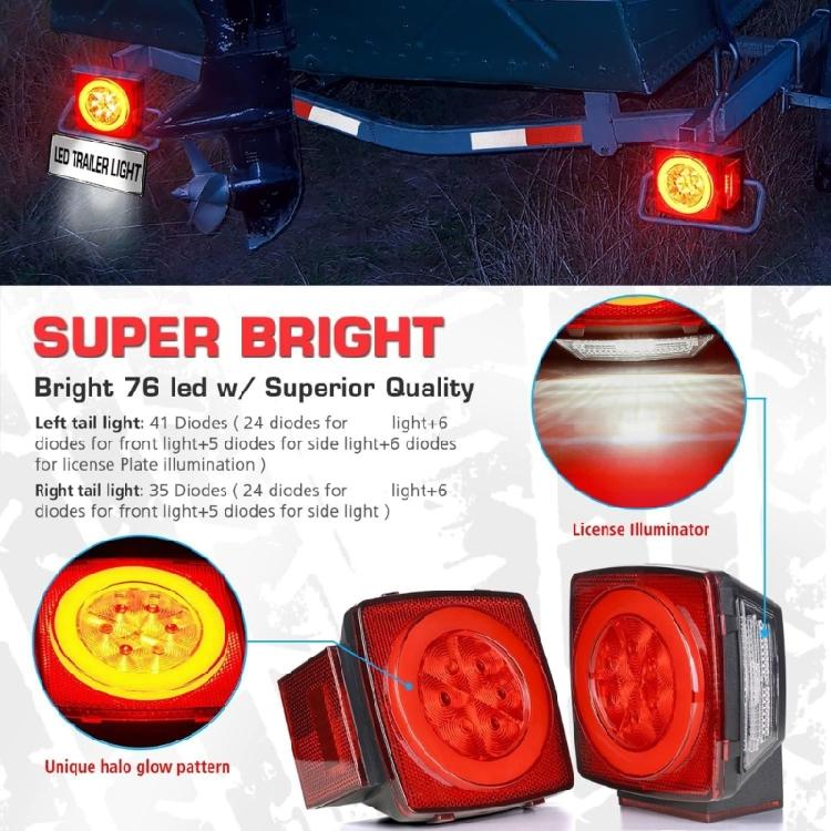 Trailer Lights Amber Side Marker Lights Daytime Running Light 12V Universally for Truck Boats Brake Light