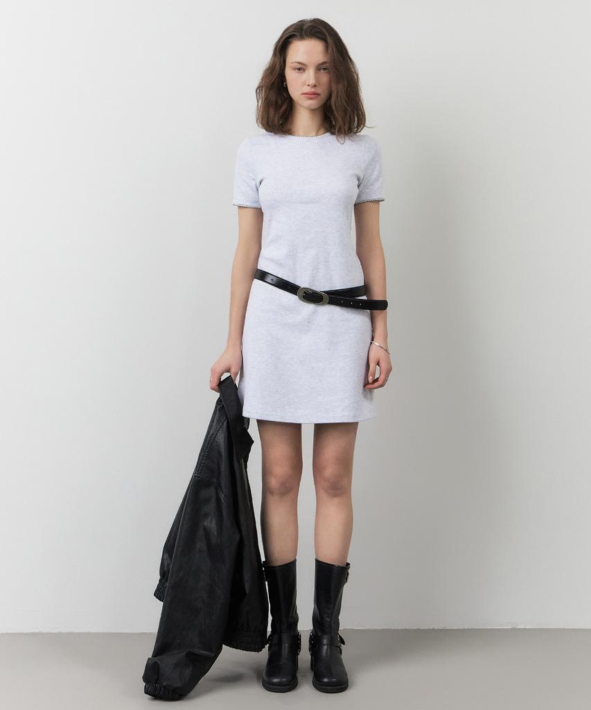 City Breeze Lace Trimmed Dress_Melange White