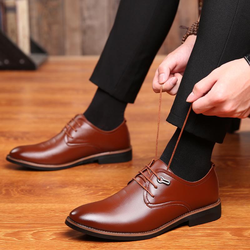Business Fashion Casual Lace-up Men's Leather Shoes 2025 New Spring and Summer Versatile British Professional Work Shoes