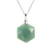 Crystal Gemstone Hexagram Black Yorite Pendant Necklace Cut Polyhedron Pendant N532