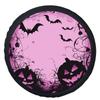 1pc Fit Pink & Black Gothic Wheel Cover With Bats, Pumpkins, Cobwebs & Witches Hats Design - Heavy-Duty Car Tire For Halloween,