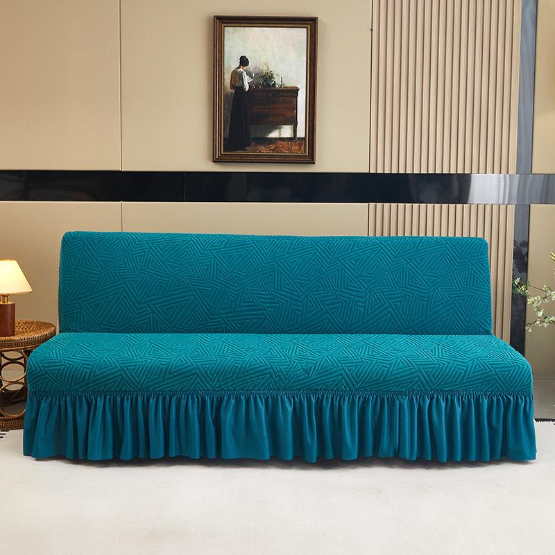 Чехол для дивана без подлокотников эластичный все включено утолщенный складной диван покрывало для кровати универсальное для всех сезонов нескользящее покрытие со свастикой Small 160-190cm 2929₽