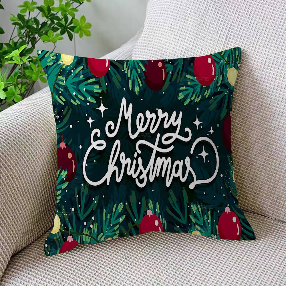Poszewka na poduszkę Wesołych Świąt Poliester Poduszki na sofę Dekoracyjne poduszki rzucane Wystrój domu Poszewka na poduszkę