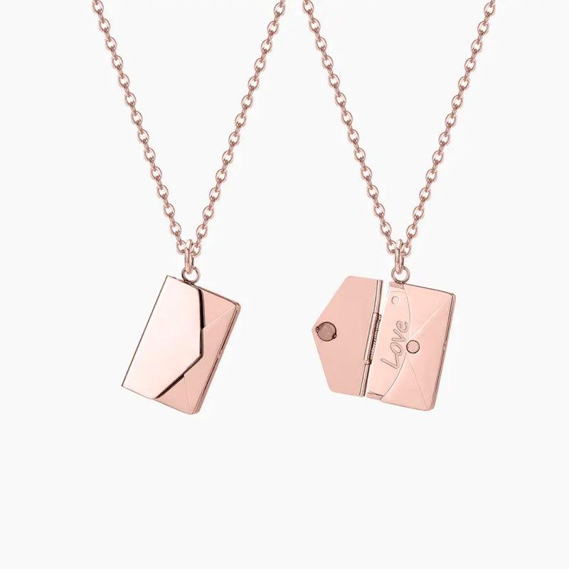 18k Gold Heart-Shaped Book Pendant Necklace - Personalized Non-Fading Couple's Sweater Chain