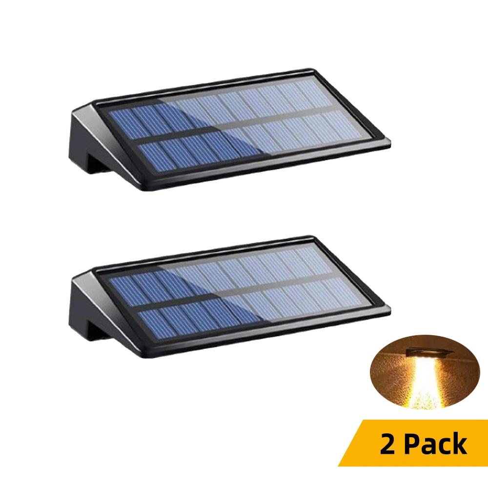 2/1 pcs Solar Wall Lights 4 LED Solar Fence Lights Outdoor Waterproof Solar Deck Lights Wall Lights for Fence Post Yard Pathway