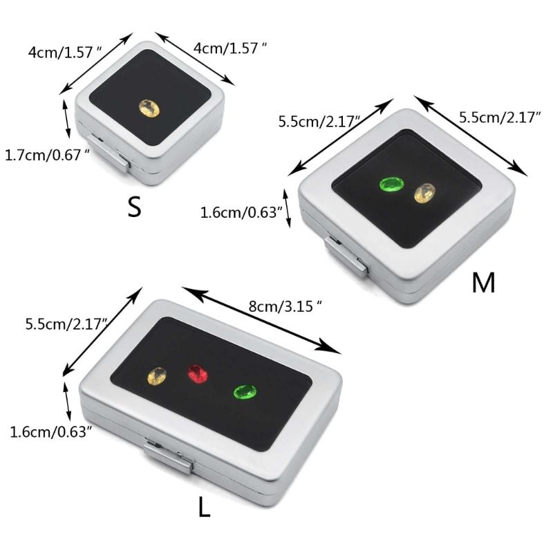 Square Loose Diamond Display Package Box Metal Memory Sponge Gem Stone Beads Pendant Organizer Holder Showcase